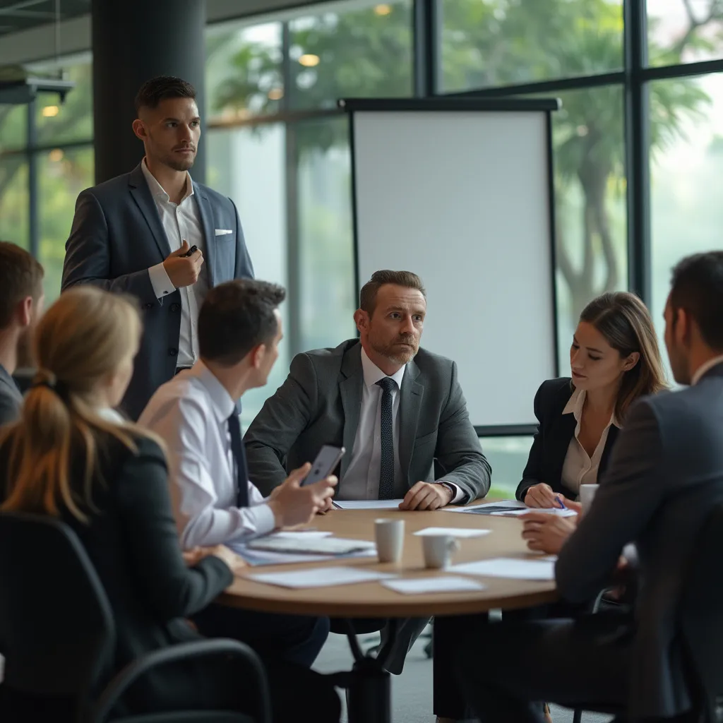 Team di consulenti aziendali al lavoro